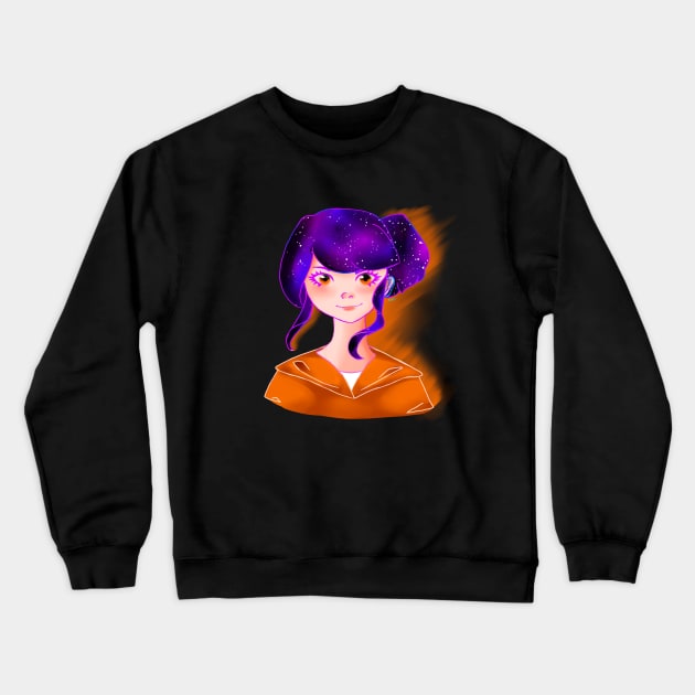 Galaxy girl Crewneck Sweatshirt by Cloudlie_store